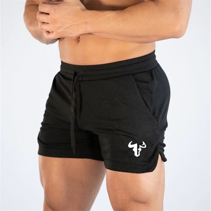 New summer fitness shorts, men's casual pants, breathable mesh fitness pants, running shorts