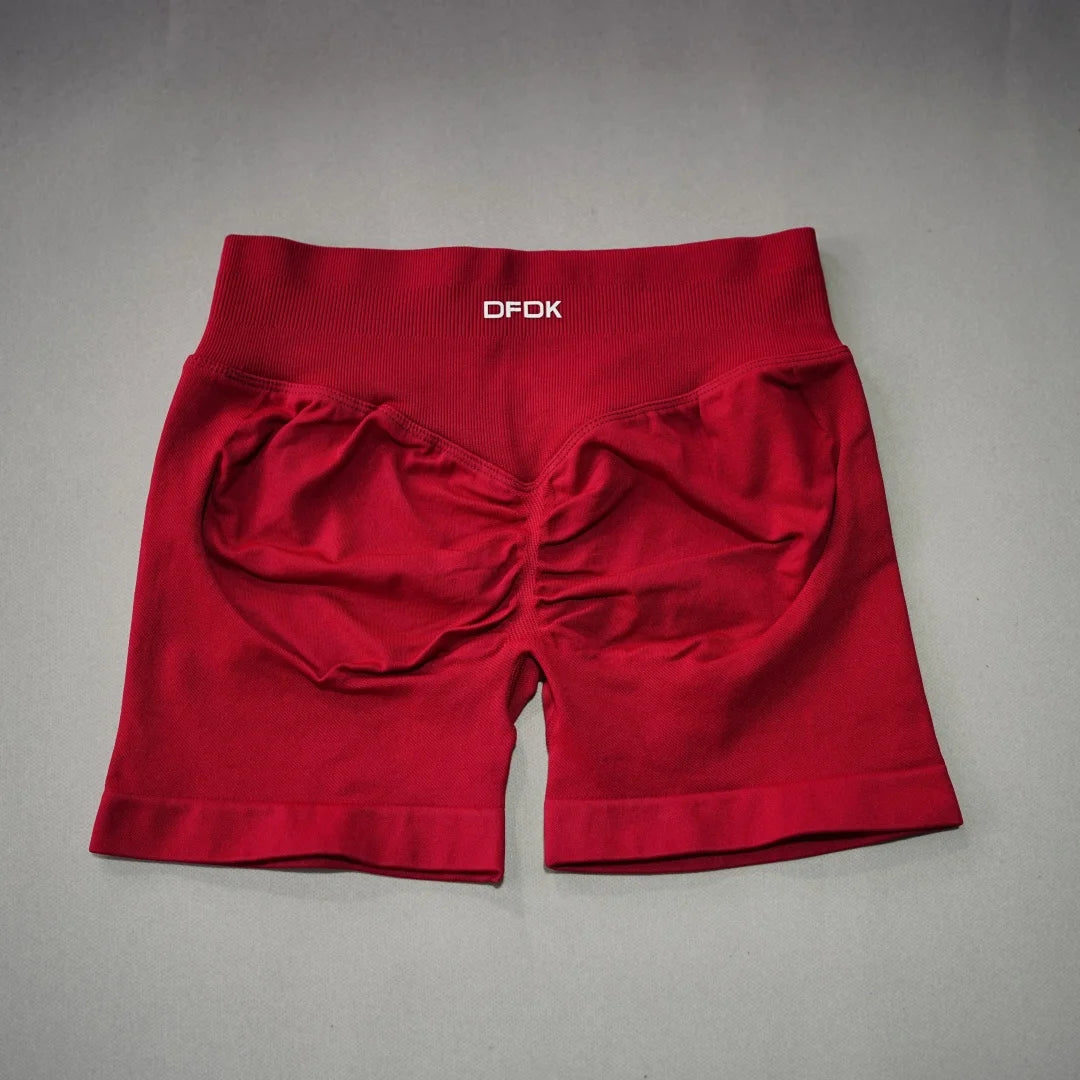 DFDK Women High Rise Scrunch Booty Shorts Seamless Push Up Shaping Squat Proof Anti Rolling Fitness Gym Athletic Running Yoga