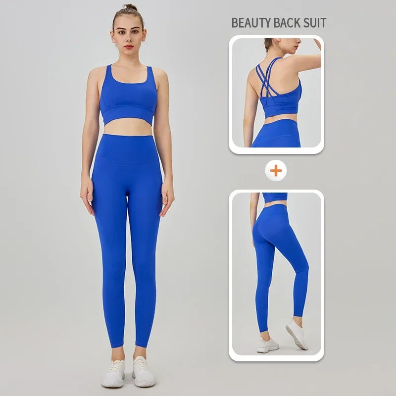 2 Pieces  Women Yoga Set Sport Suit Gymwear Workout Clothes Gym Crop Top High Waist Legging Fitness Bra Set Sports Suit👚👚 - ATFH