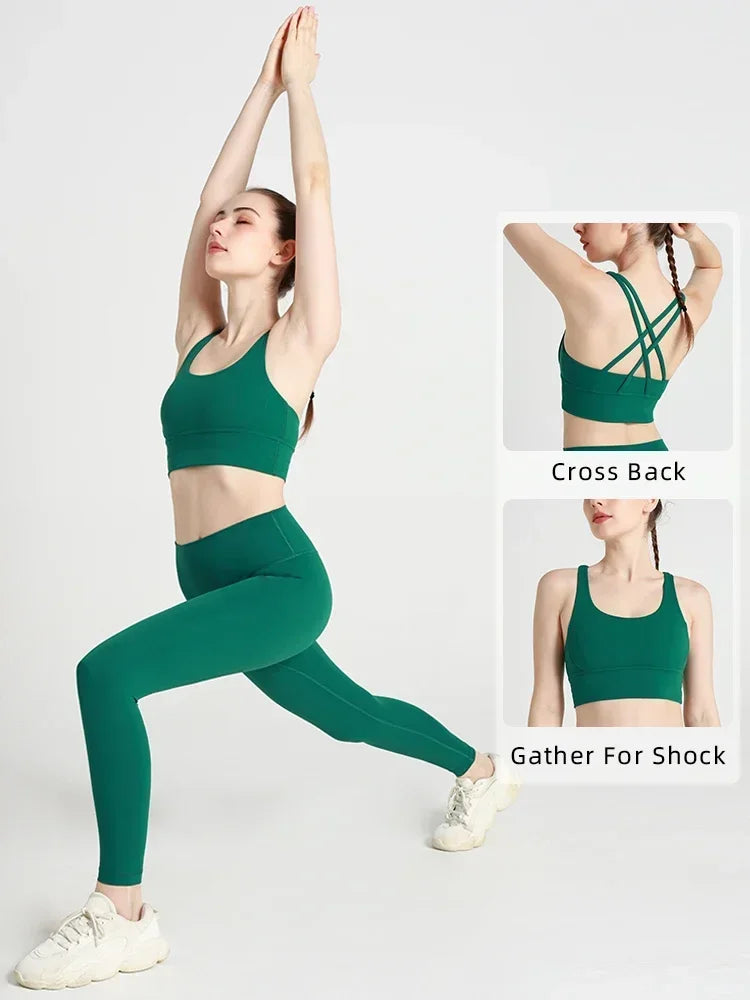 2 Pieces  Women Yoga Set Sport Suit Gymwear Workout Clothes Gym Crop Top High Waist Legging Fitness Bra Set Sports Suit👚👚 - ATFH