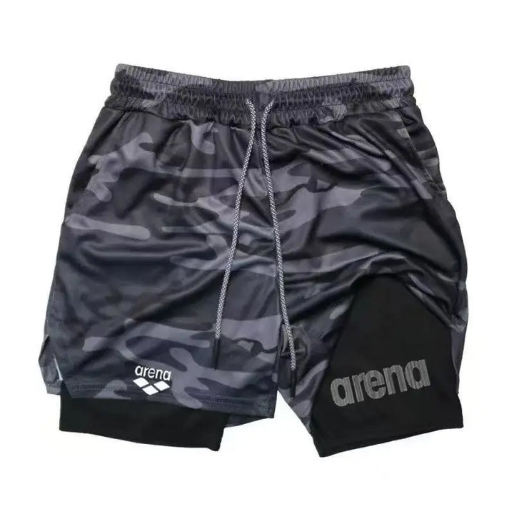 Summer men's gym shorts, beach surfboard shorts, breathable quick drying sports launched