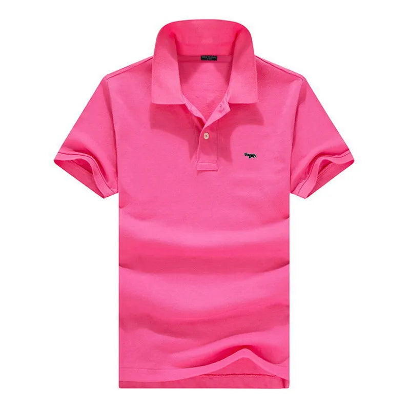 100% pure cotton Spring summer men's fashion sports brand embroidered short sleeved POLO shirt business casual T-shirt