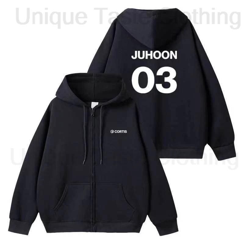 CORTIS Zipper Hoodies Kpop Fashion  MARTIN JAMES JUHOON SEONGHYEON KEONHO Letter Print Sweatshirt Women Men Autumn Hoodie Coat - ATFH