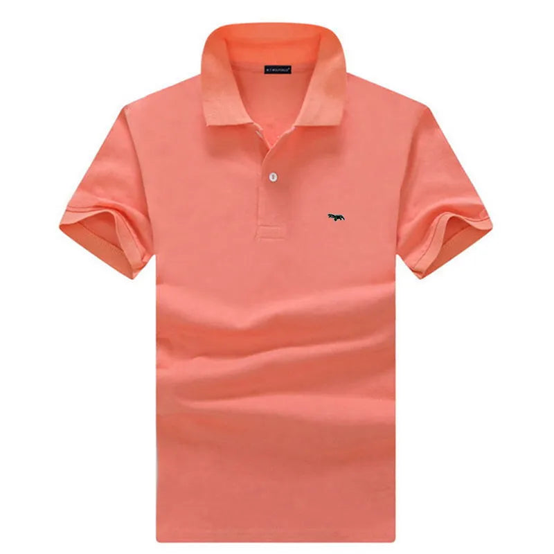 100% pure cotton Spring summer men's fashion sports brand embroidered short sleeved POLO shirt business casual T-shirt