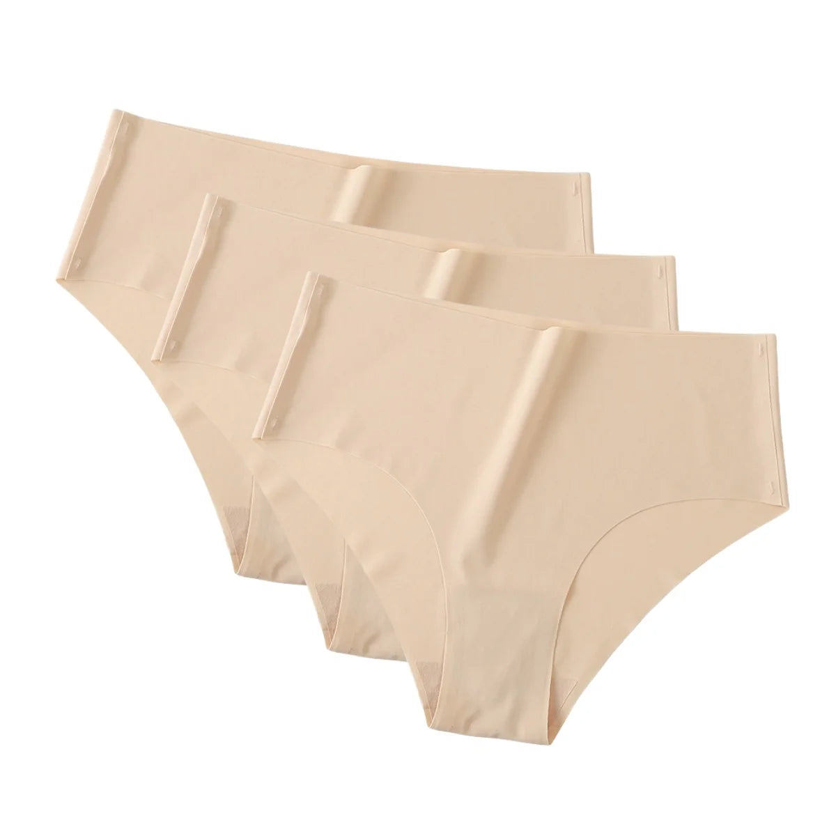 3Pcs/Set Ice Silk Panties Women High Waist Seamless Briefs Breathable Invisible Underwear Soft Stretch Sexy Lingerie XS-XL Panty