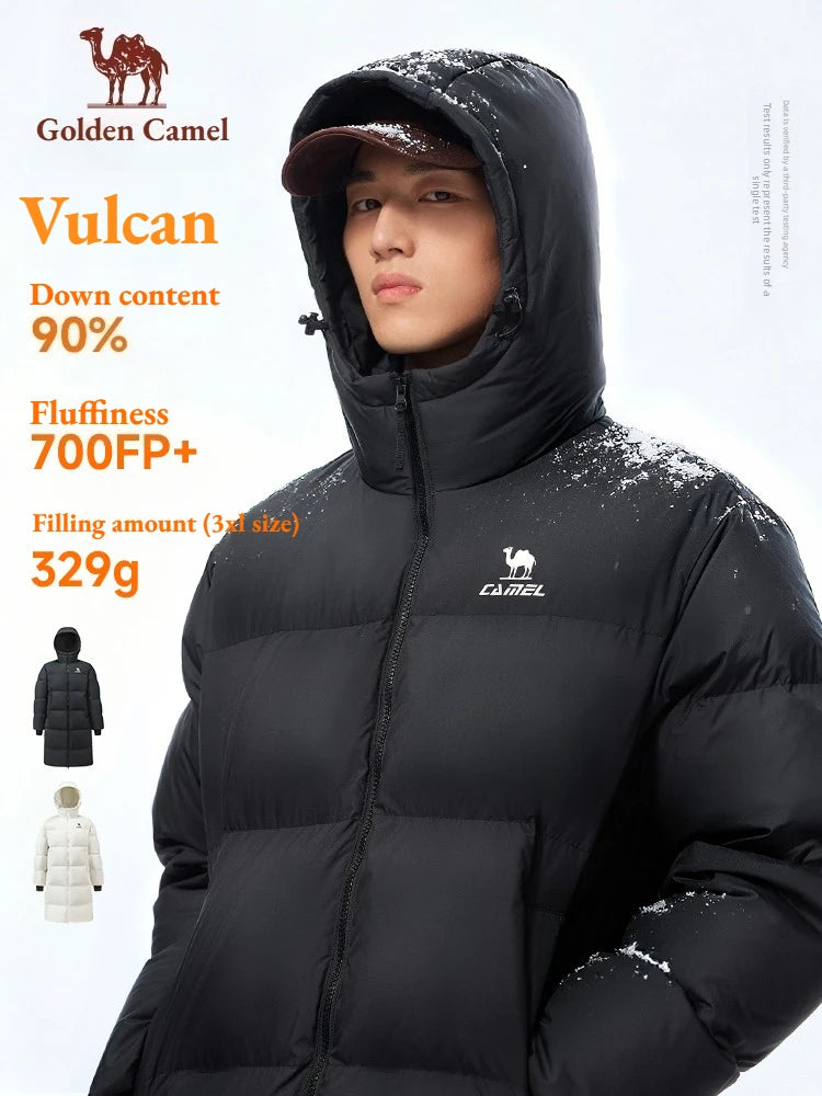 Golden Camel Outdoor Down Jackets Women Winter Mid-Length Thickened Waterproof Windproof Warm Hiking Jacket for Men's Clothes