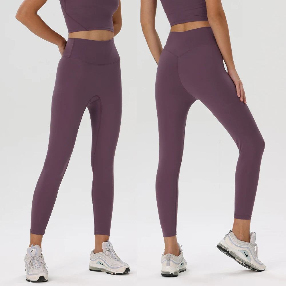 No Front Seam Leggings for Women Seamless High Waisted Buttery Soft Yoga Pants Sports Female Tights Lycra Lifts Buttocks Workout ATFH