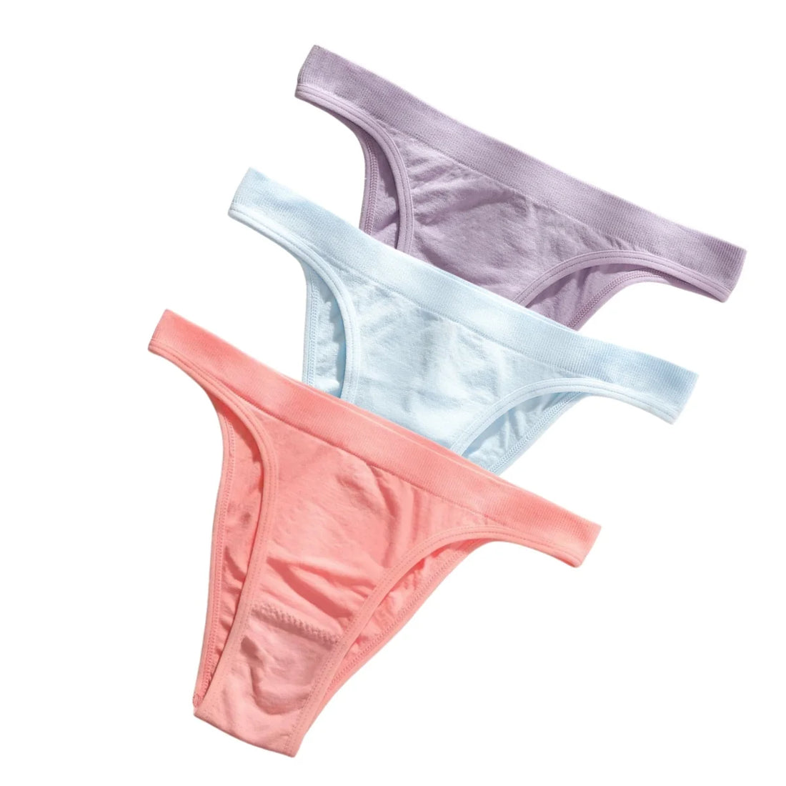 3Pcs/Set Women High Cut Brazilian Panties High Rise Seamless Underwear Soft Stretch Sports Soft Briefs Ladies Sexy Lingerie M-L
