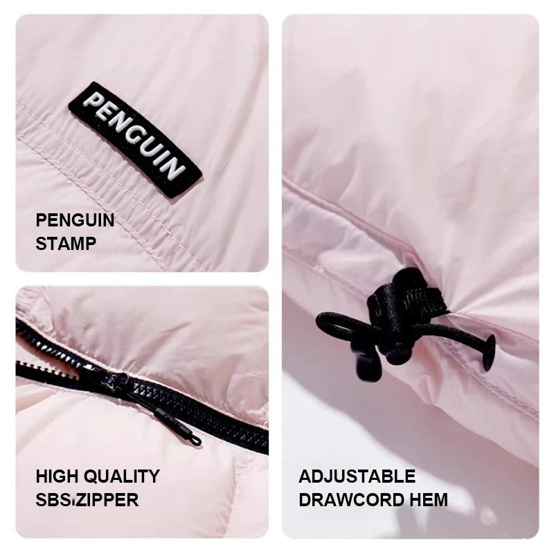 GOLDEN CAMEL Women's Hiking Down Jacket Penguin Series 2025 Winter Windproof Warm Short Puffer Jackets Thick Hooded Coats -10℃