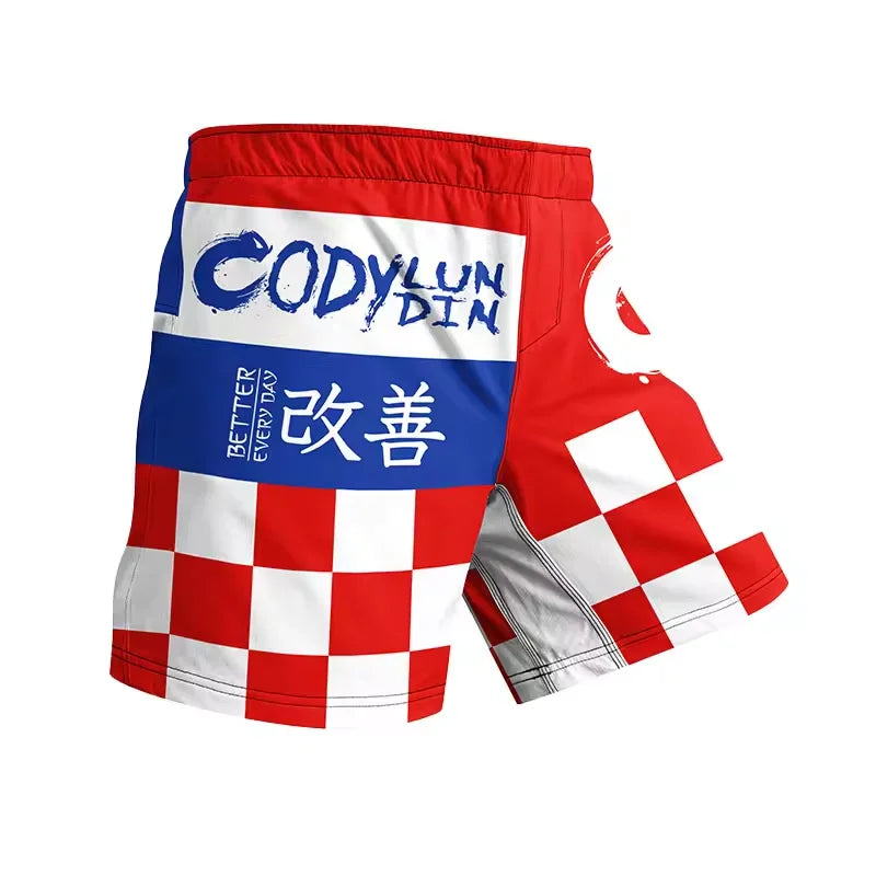 MMA Muay Thai Shorts Men Fighting Training Brazilian Jiu Jitsu Boxing Spandex/Polyester Stretch Durable Light Weight Short Pant