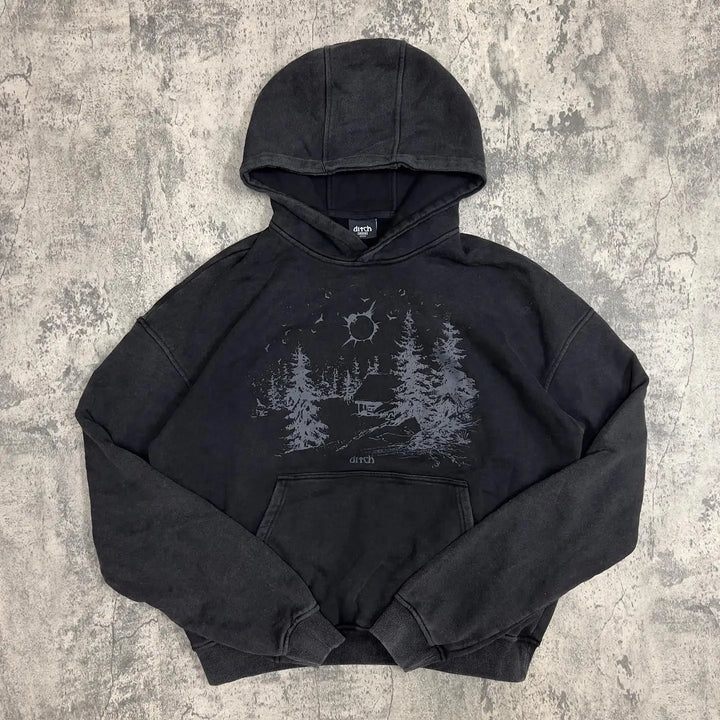Y2K Clothing Harajuku Hip Hop Graphic Printed Oversized Hoodie Gothic Casual Pullover Hoodie Mens Womens Streetwear Sweatshirt - ATFH