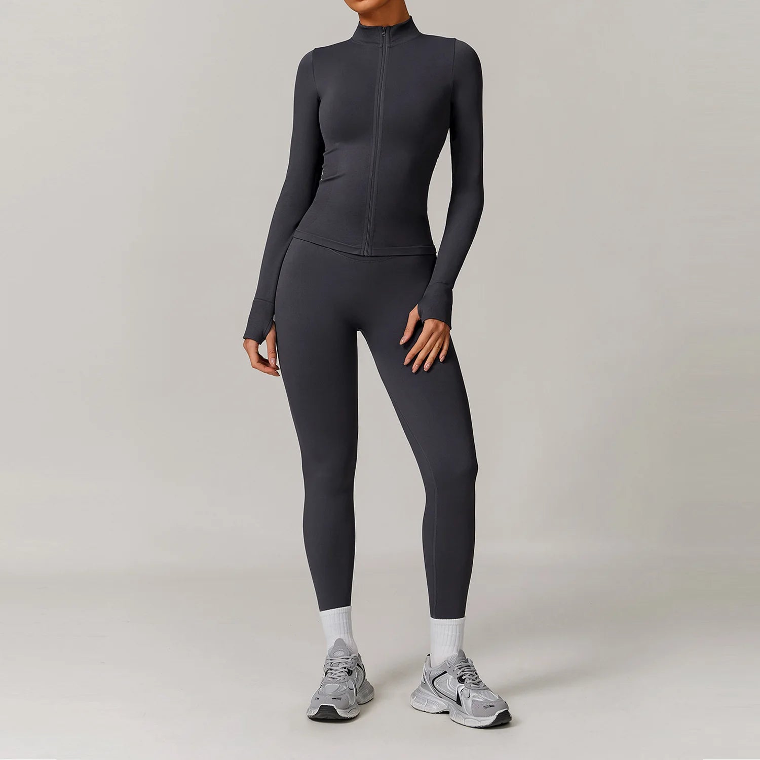 Yoga Set 2/3PCS Gym Clothes Sportswear Yoga Suits For Women Long Sleeve Crop Top Fitness Set Tracksuits Sports Bra Gym Leggings - ATFH