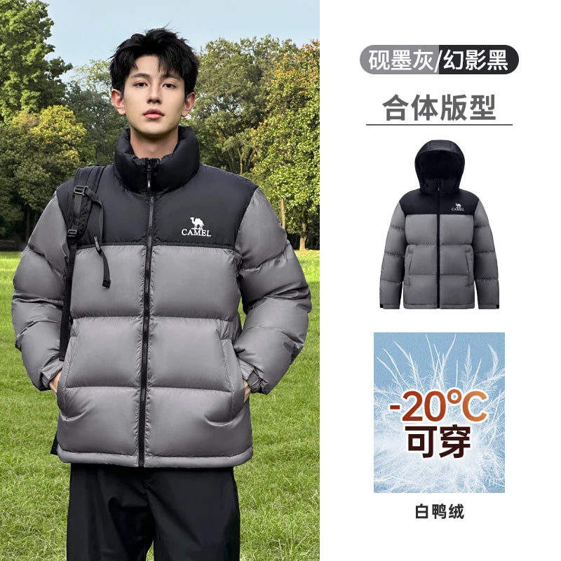 GOLDEN CAMEL Volcano Down Jackets Unisex 2.0 Thickened Waterproof Warm White Duck Puffer Jacket for Men and Women Winter Clothes