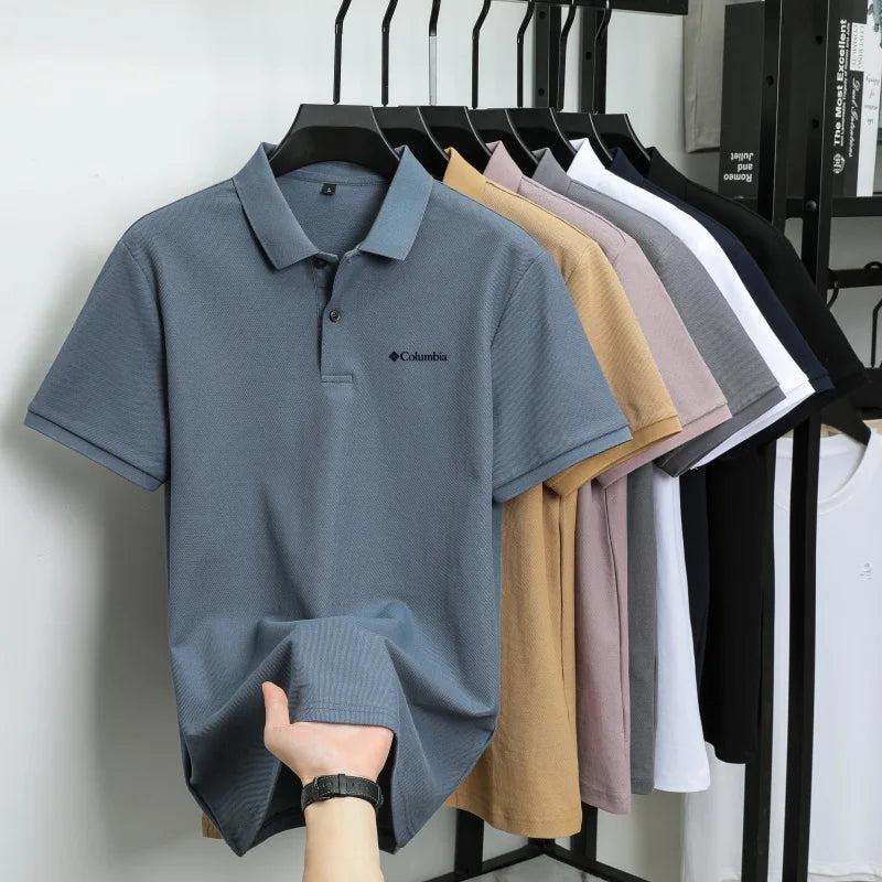 100% pure cotton exquisite brand letter embroidery design breathable POLO shirt summer men's sports style comfortable casual top