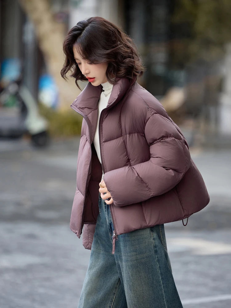 Short puffer jacket for women Winter Oversize Luxury High-neck long sleeve down jacket warm Thick 2026 New outwear INKEO DJ627 ATFH