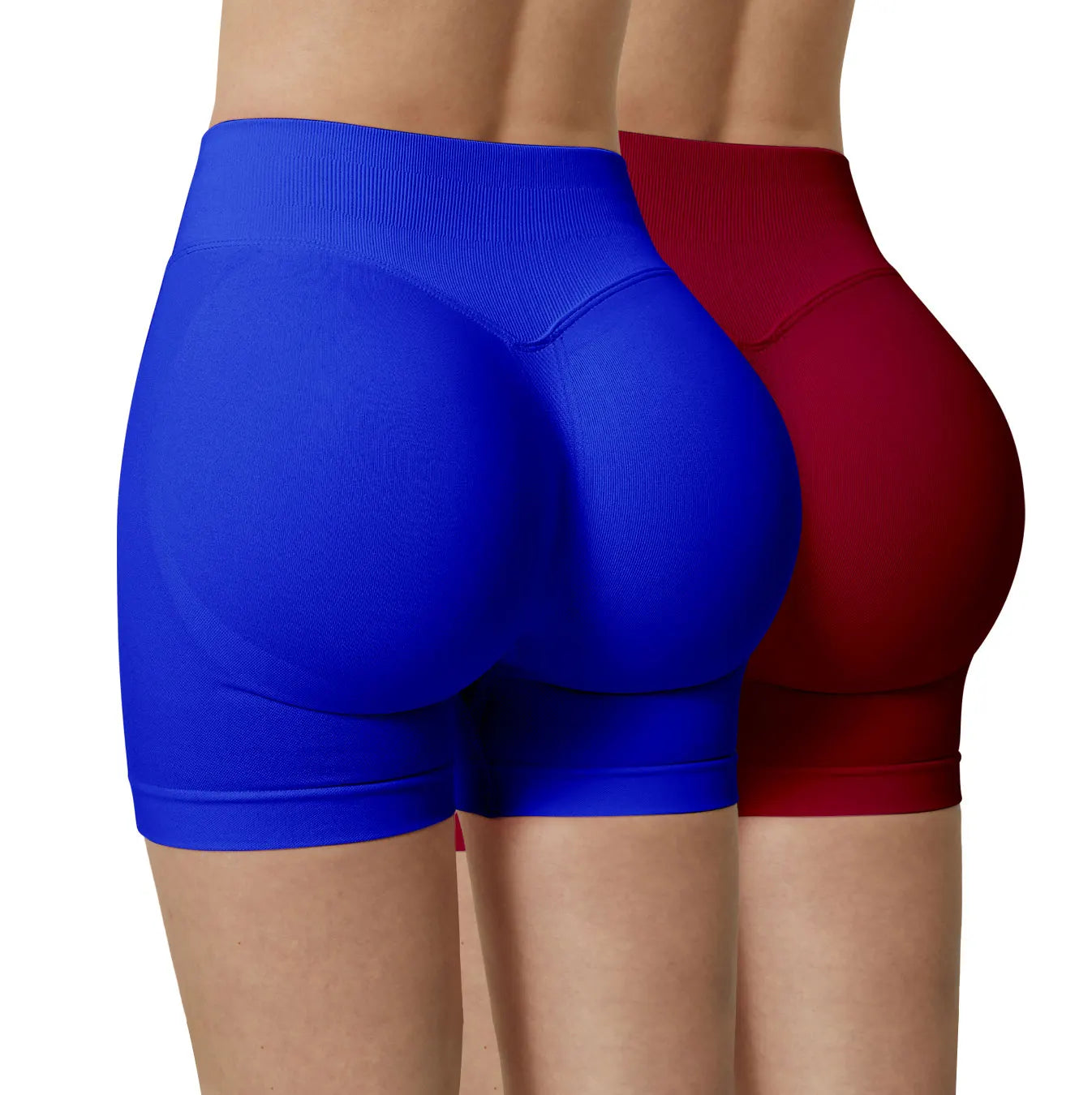 CZGUKE-2PCSWomen Seamless High Waist Scrunch Butt Shorts 2 Pack Elastic Tummy Control Gym Workout Running Athletic Sports Shorts