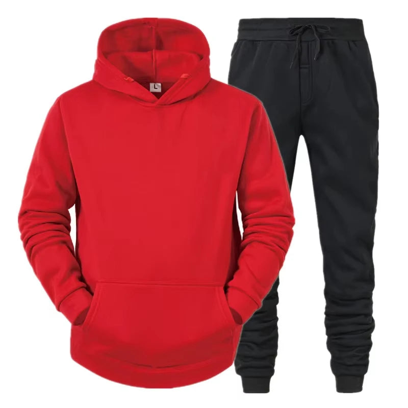 Winter Brand Men's Tracksuit Eco Soft Long Sleeve Pullover Joggers 2pcs Set Fitness Running Suits Sportswear Male - ATFH