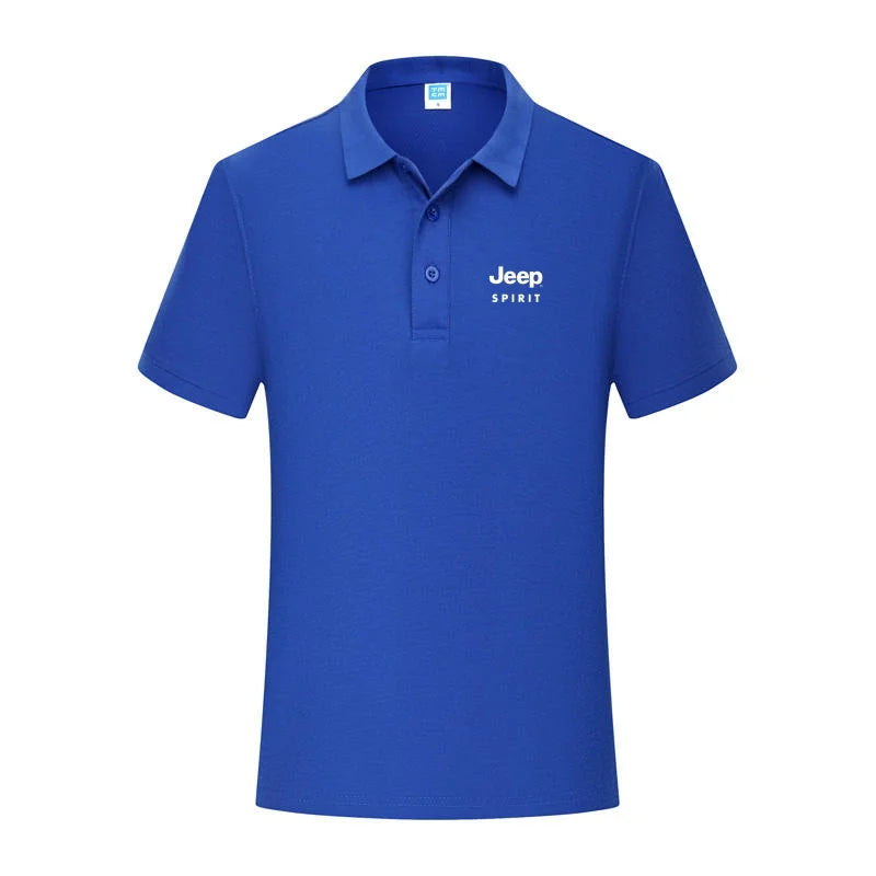 JEEP SPIRIT men's printed T-shirt summer cotton polo shirt casual sports collar short sleeved shirt