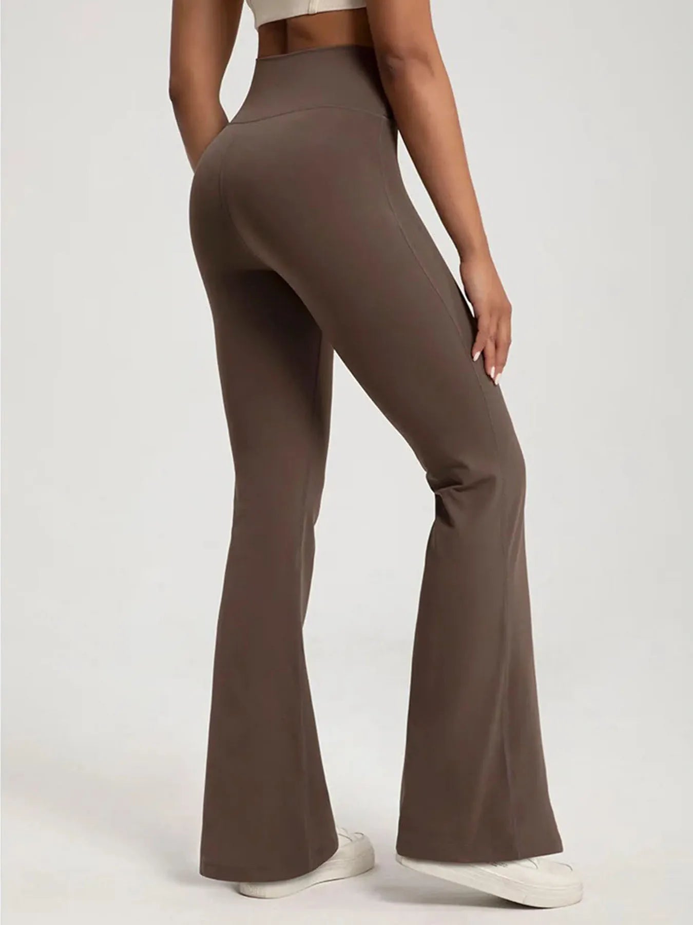 Naked High Waisted Waist Cinching Hip Lifting Fitness Exercise Elastic Bell Bottom Pants Women Casual Outdoor Running Yoga Pants ATFH