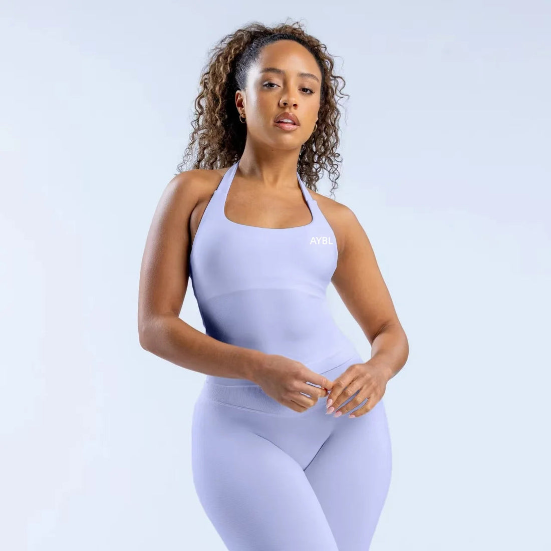 Fashion Enhance Seamless Halterneck Top Yoga Sports Bras Set Scrunch Bum Gym Shorts Women Workout Biker Stretch Fitness Leggings Tahsi Fashion House
