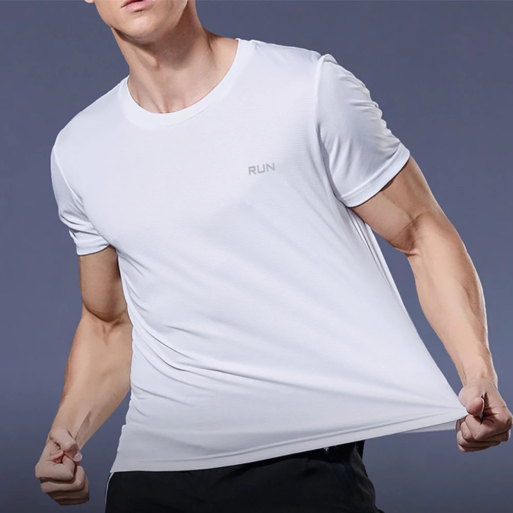 Men Undershirt T-Shirt Quick Dry T-shirt lightweight Underwear Running Breathable Fitness Shirt Ice Silky Gym Football Jerseys