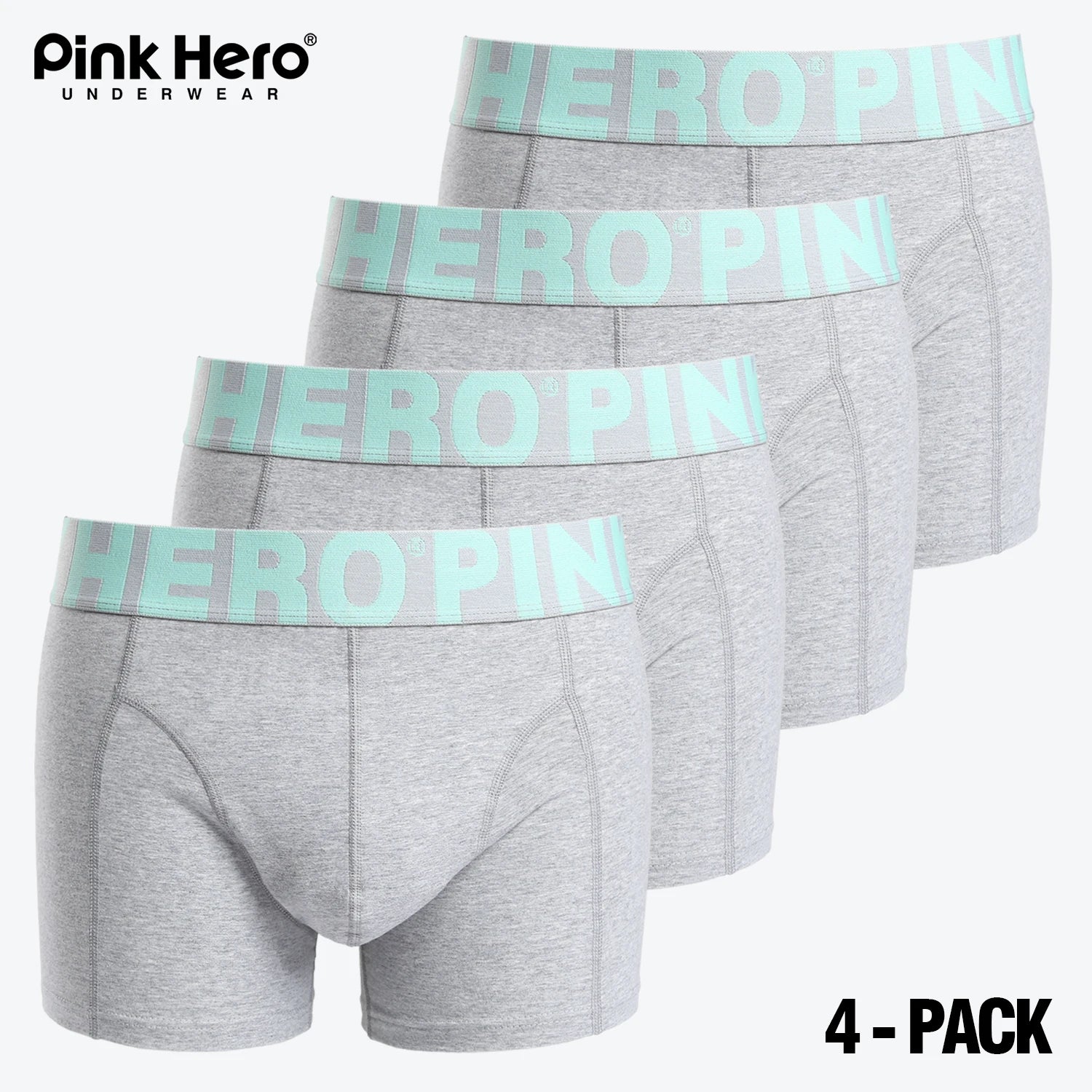 4 PCS PINKHERO Fashion Underpants For Men,Stylish  Comfy And Soft  Slip Homme，Cotton Underwear Boxer Briefs,Calzoncillos Hombre