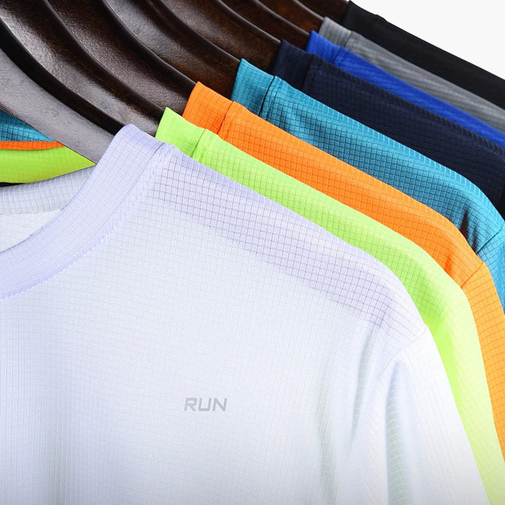 Summer Men Short Sleeve t-Shirt Casual t Shirt Tops Male Quick Dry Running Gym t-Shirts Breathable o-Neck Tee Shirt Man Clothing