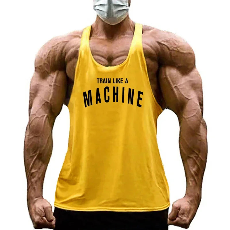 Men's Summer Breathable Gym Clothing for Men Cotton Running Vests Fitness Tank Tops Loose Workout Stringer Sleeveless Shirt