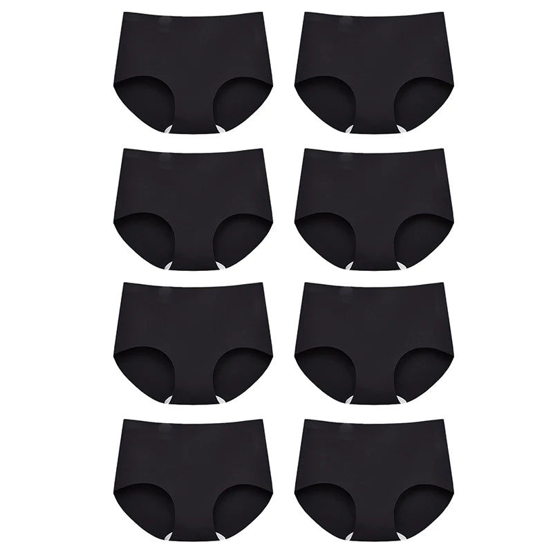 FallSweet 8PCS Seamless Mulberry Silk Panties for Women Ultra Thin High Elastic Invisible Briefs Soft Comfortable Lingerie M-2XL