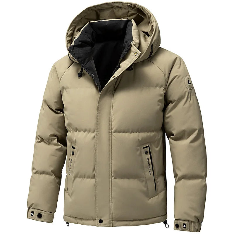 Men's Hooded Cotton-Padded Jacket Winter Trend Thickened Warm Bread Coat Cold-Proof Men's Outerwear