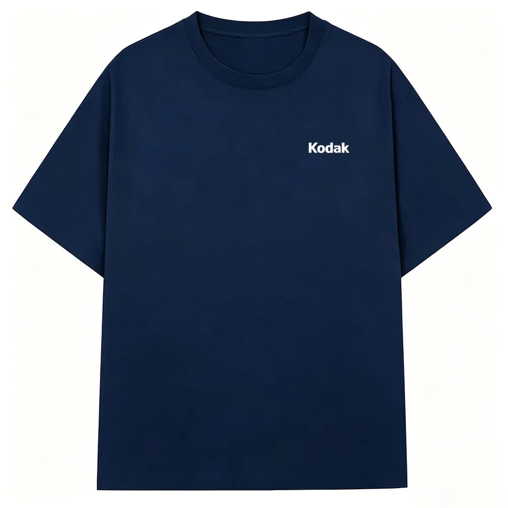 Kodak Mini Logo T-Shirt, Cream Beige Small Print Tee, Cotton Crewneck for Men & Women Retro Casual Streetwear ATFH