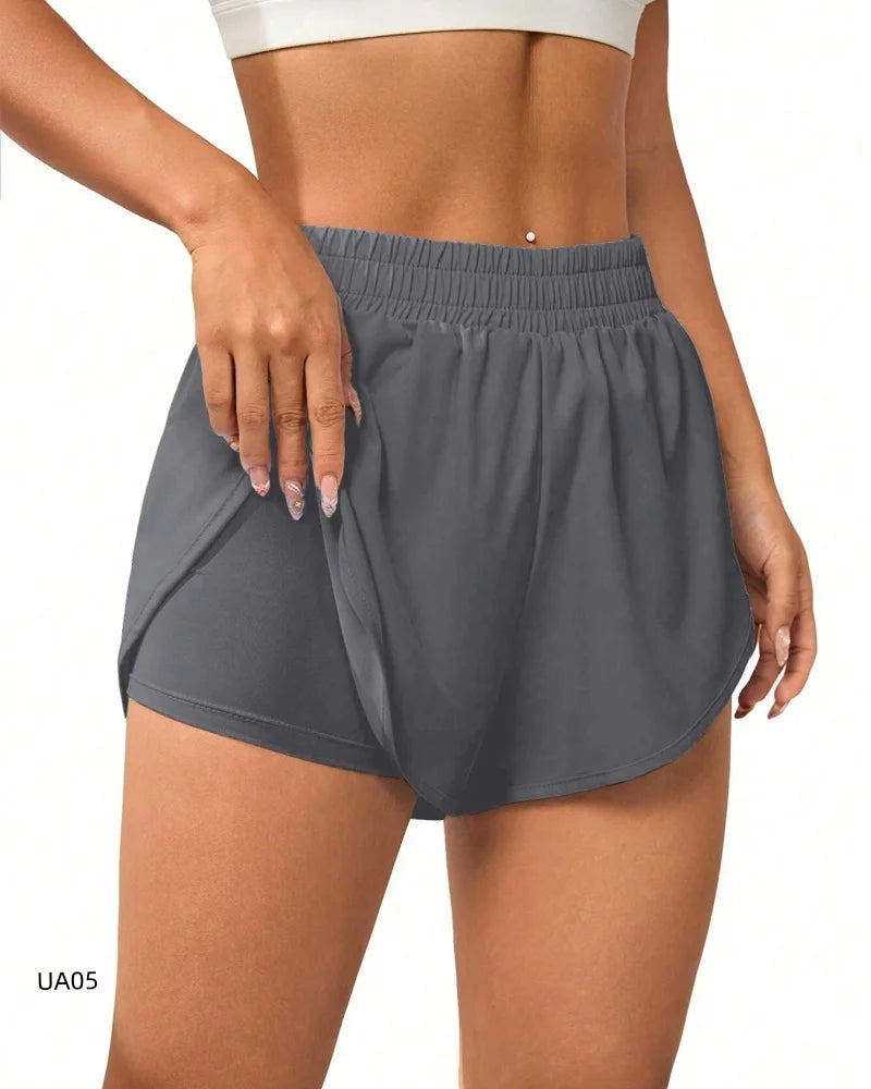 Women's 2-in-1 Flowy Quick Dry Athletic Running Yoga Gym Sport Shorts for Fitness Daily Wear Summer Essential Loose Fit Tahsi Fashion House