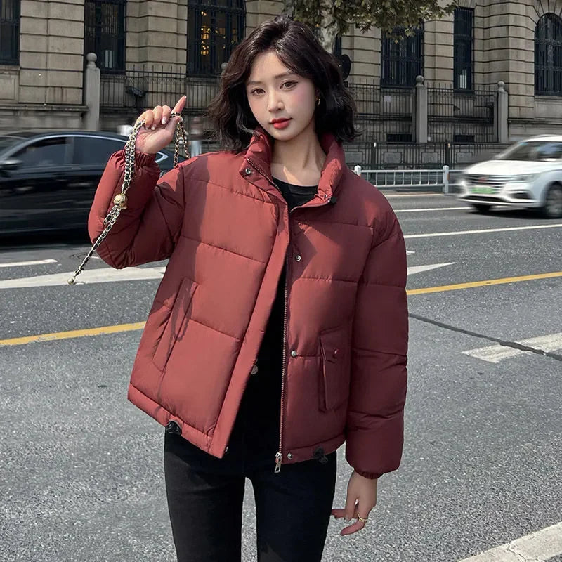 2026New Down Cotton-Padded Jacket Women Short Parkas Korean Winter Loose Warm Cotton Coat Bread Outwear Fashion Female Overcoat