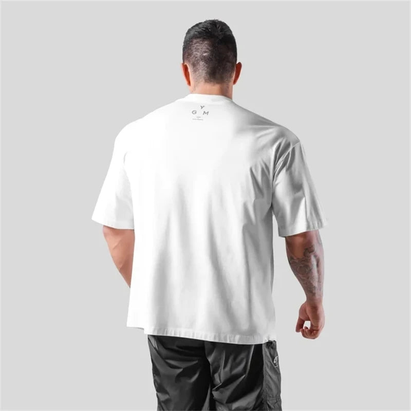 LYFT JP&UK Brand Men T-shirt Casual Gym Short Sleeve 100% Cotton Fitness T Shirt Bodybuilding Workout Print Tees Tops Clothing ATFH