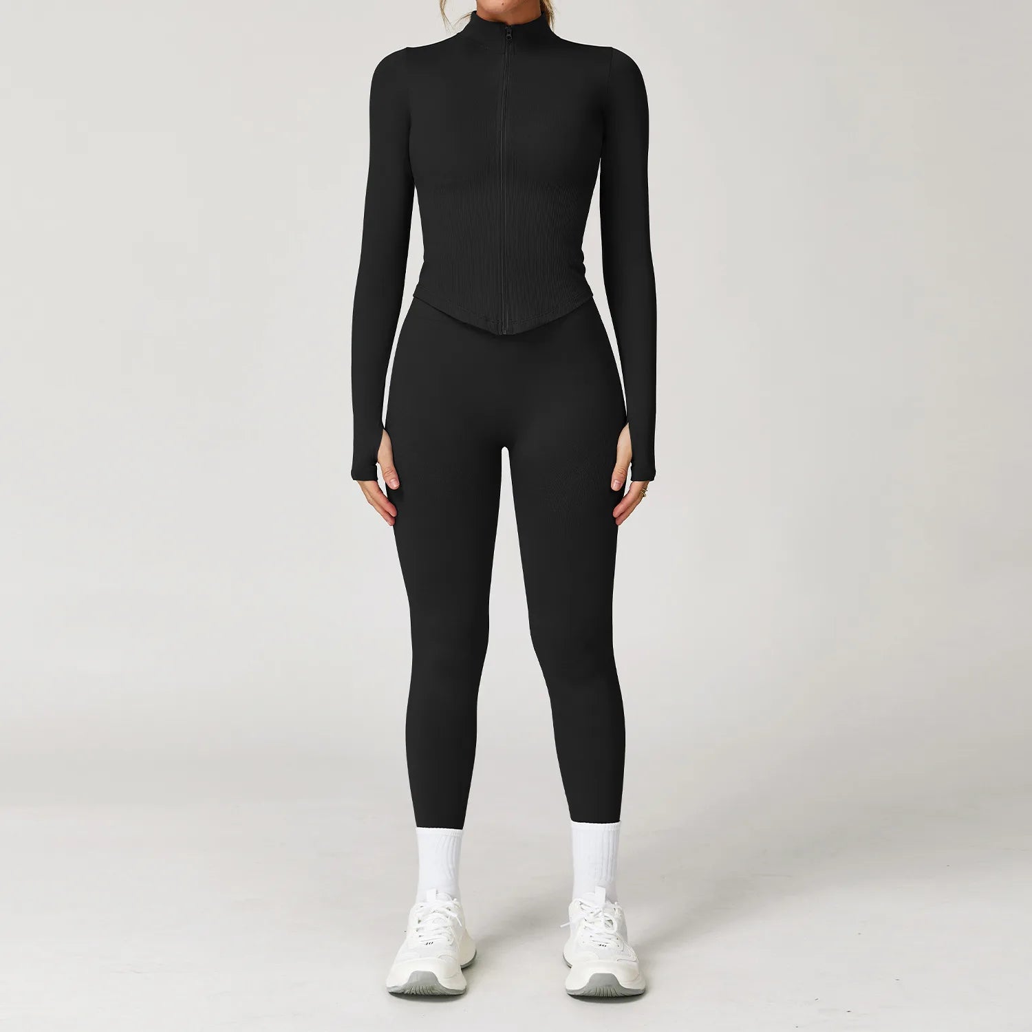 2/3/4PCS Yoga Set Gym Clothes Sportswear Seamless Yoga Suits For Women Fitness Long Sleeved Tracksuits Sports Bra Gym Leggings - ATFH