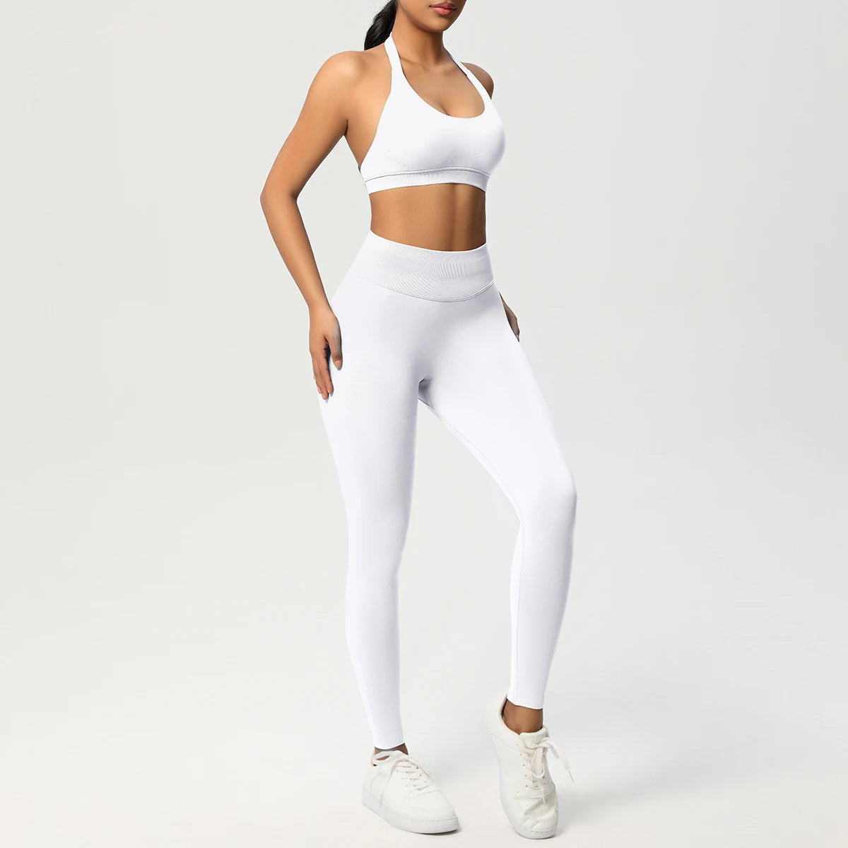 2 Piece Yoga Clothes Women's Tracksuit Athletic Wear Pilates Fitness Suit Gym Workout Push Up Clothes Sports Bra Leggings Suit - ATFH
