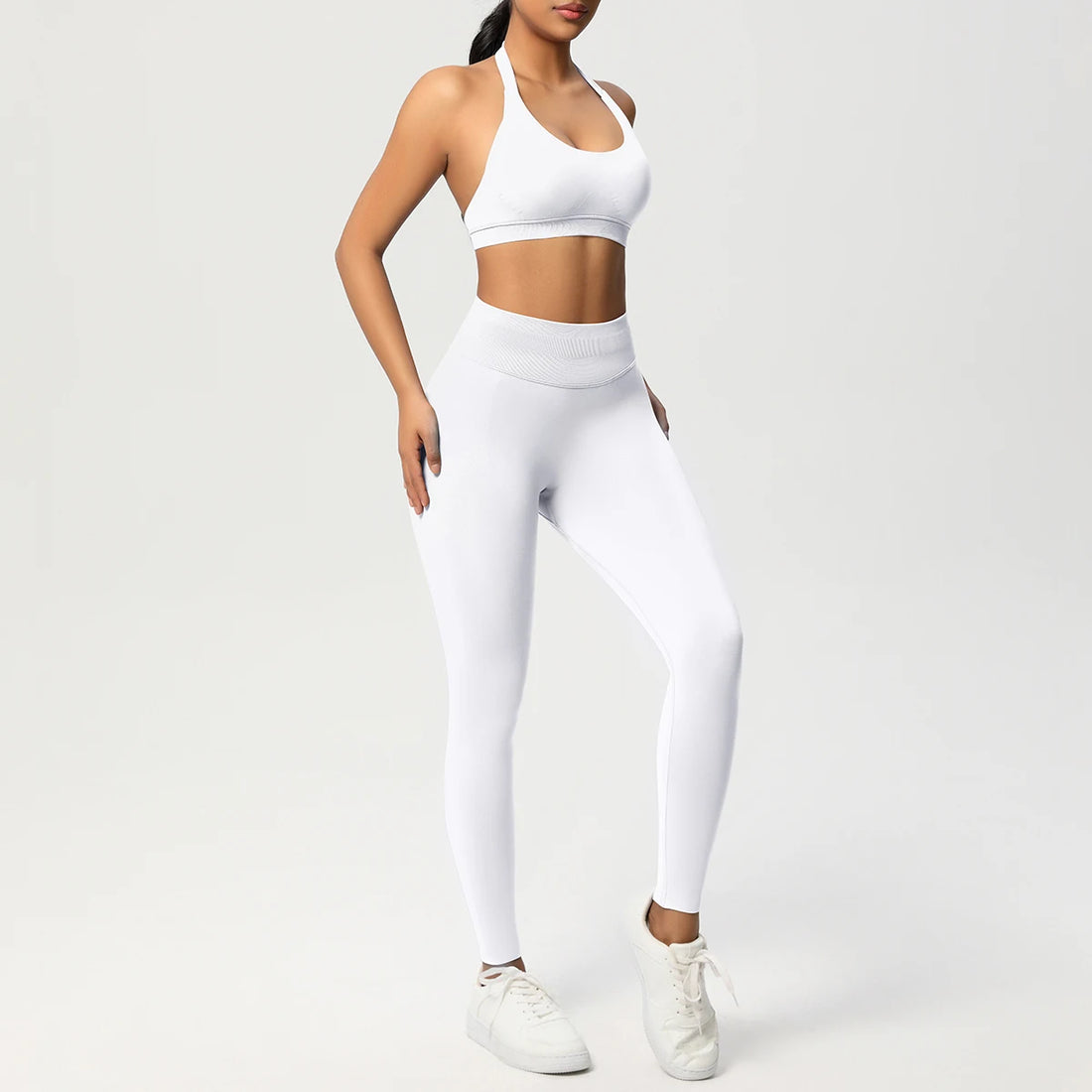 2 Piece Yoga Clothes Women's Tracksuit Athletic Wear Pilates Fitness Suit Gym Workout Push Up Clothes Sports Bra Leggings Suit - ATFH