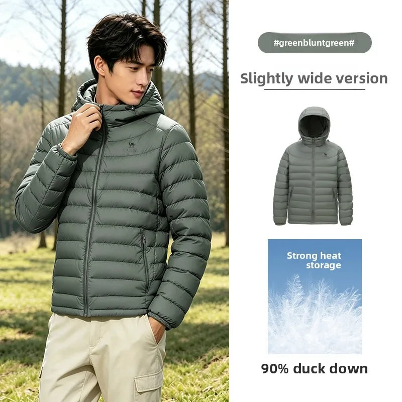 Golden Camel Winter Men Duck's Down Jackets Ultralight 650FP Windproof Waterproof Down Hooded Outdoor Camping Coat Hiking Jacket