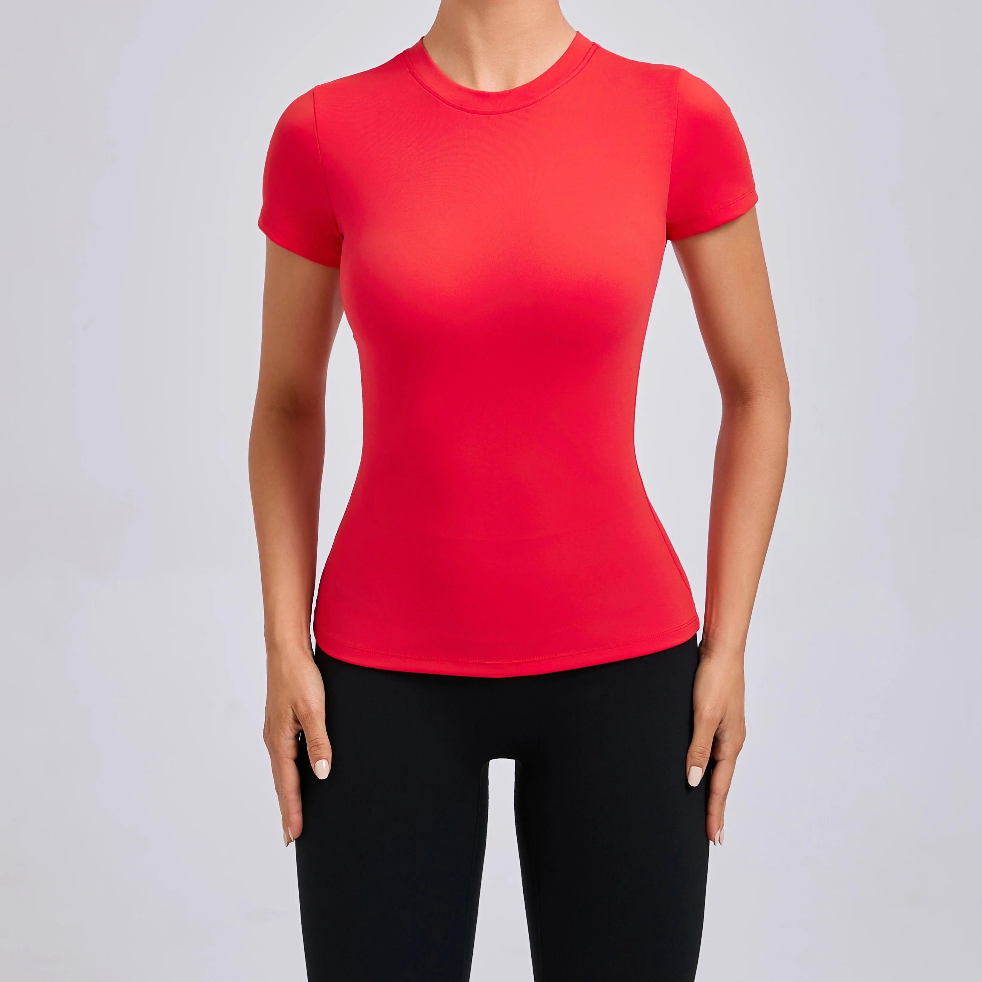 Women Top Yoga Shirts Quick Dry Running Tops Tights Push Up Workout Gym Clothes Short Sleeve Fitness Sports T-Shirts - ATFH