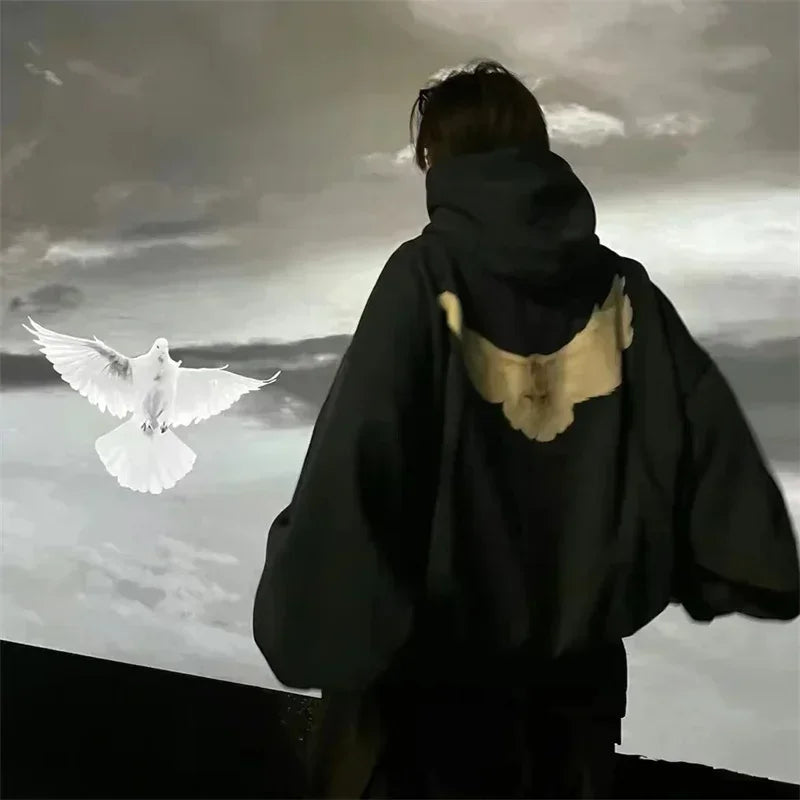 Double Layer Heavy Fabric YZY Kanye West Hoodie Men Women 1:1 Best Quality Dove Print Season 6 Oversized Pullover - ATFH
