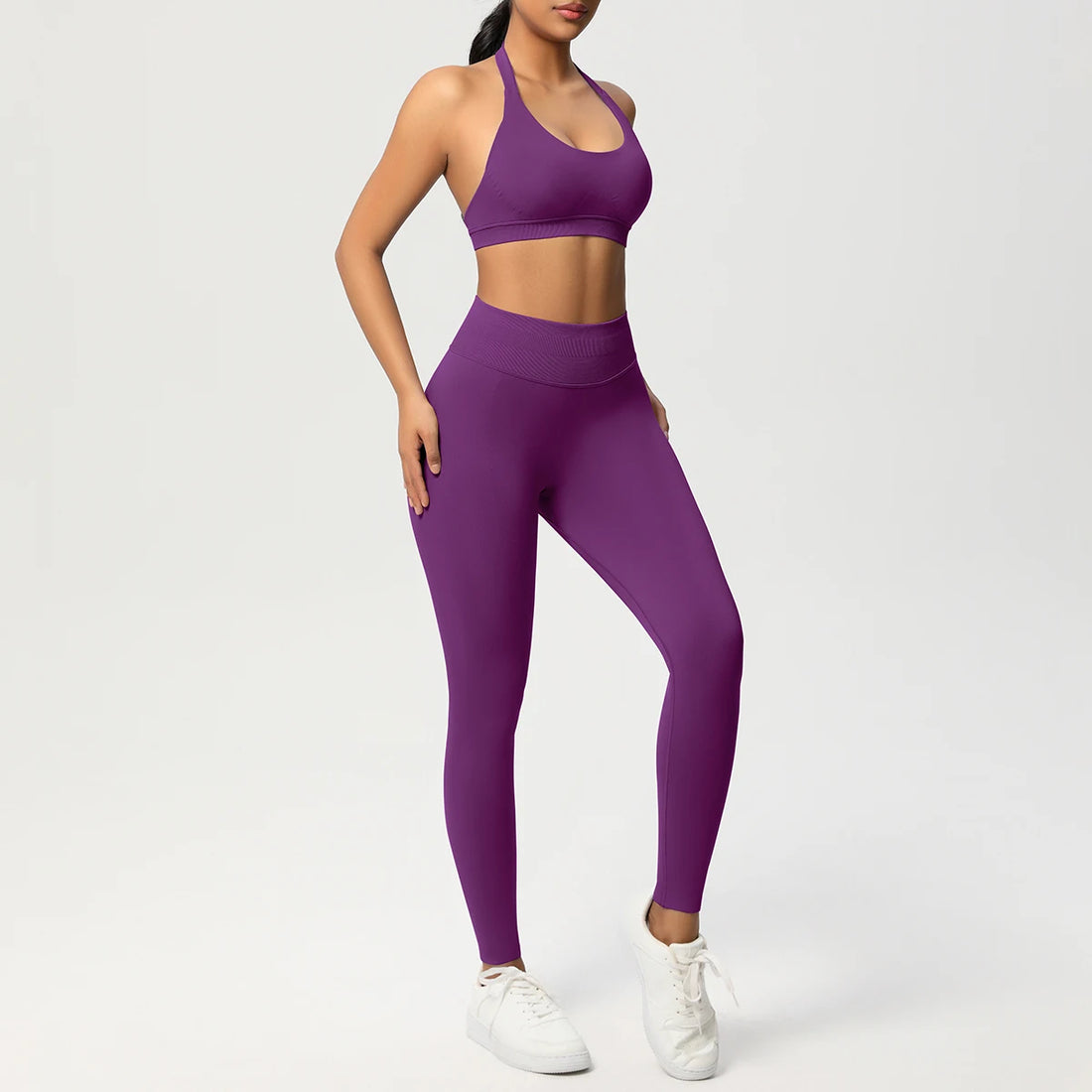 2 Piece Yoga Clothes Women's Tracksuit Athletic Wear Pilates Fitness Suit Gym Workout Push Up Clothes Sports Bra Leggings Suit - ATFH
