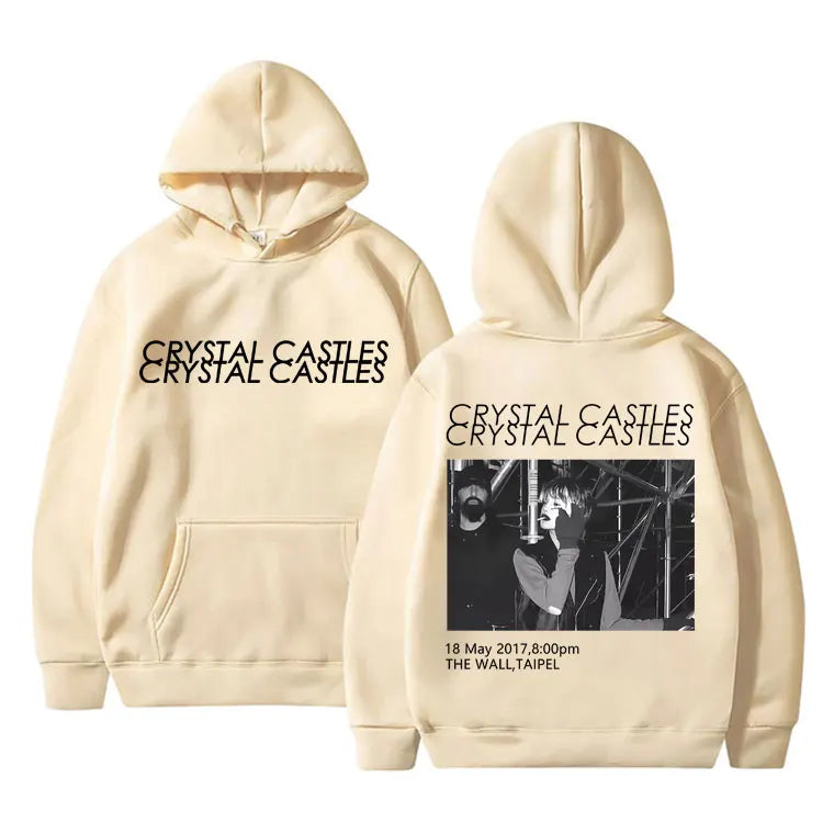 Canada Band Crystal Castles Double Sided Print Hoodie Men Women Gothic Punk Sweatshirt Men's Rock Oversized Pullover Streetwear - ATFH