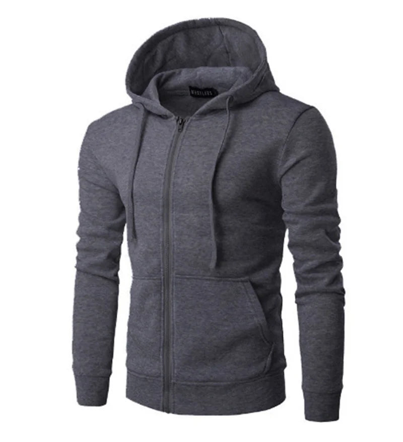 spring autumn Men Sweatshirts Long Sleeve Hoodie Zipper cardigan Male/woman Hoodies Sweatshirt Slim Fit Hoodie Male Clothing - ATFH