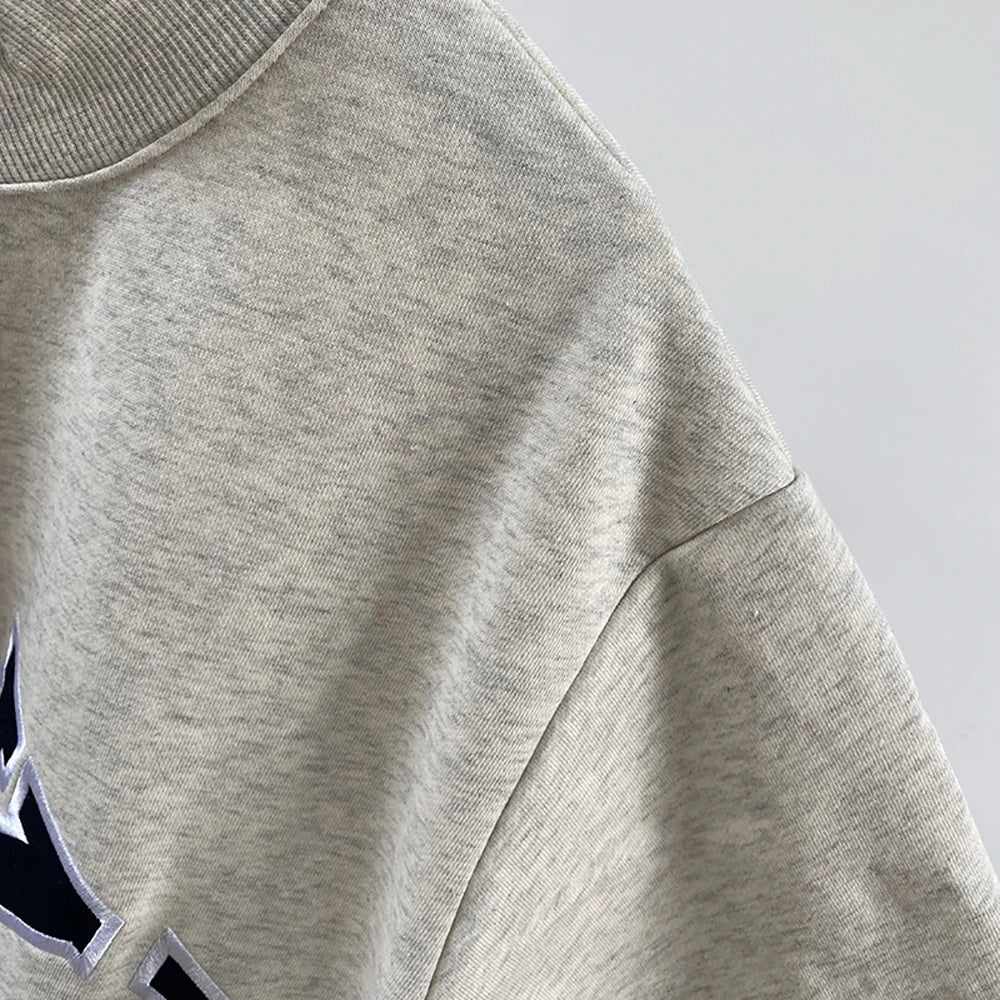Rowan AAPK-Y018 Women O-Neck Long Sleeve Female Pullover Letter Embroidery Sweatshirts Vintage Casual Sports Lady Top 2026 - ATFH