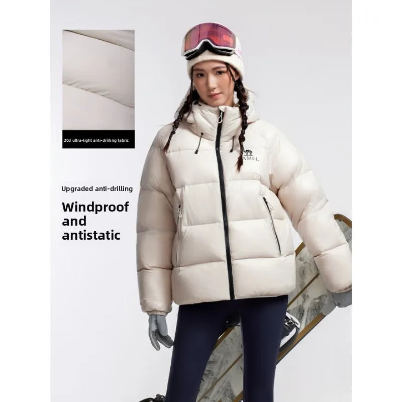 GOLDEN CAMEL Black Diamond 5PRO Down Jackets Women Men Thickened Windproof Coats Water-Repellent Fleece Hooded Puffer Jacket