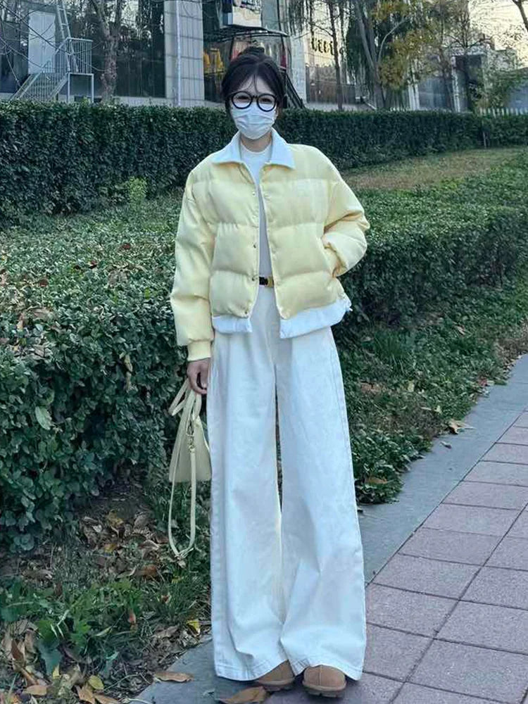 2025 Winter Fake Two-Piece Short Coats Women New Style Down Cotton Jackets Female Thickened Cotton Padded Outerwear Z833 ATFH