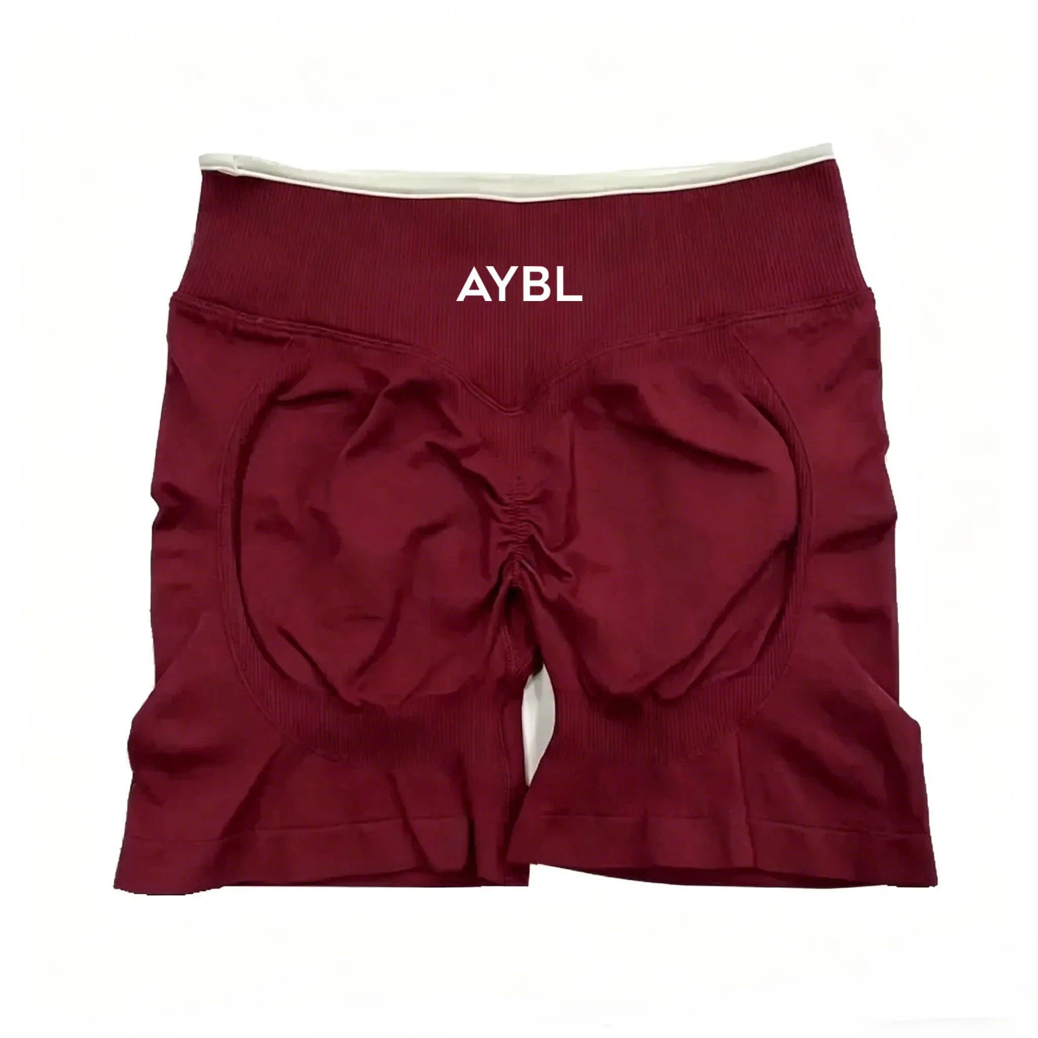 Short De Sport Blanc Sans Couture Pour Femme  Taille Haute, Effet Push-up, Ldéal Pour Le Yoga Et La Course A Pied