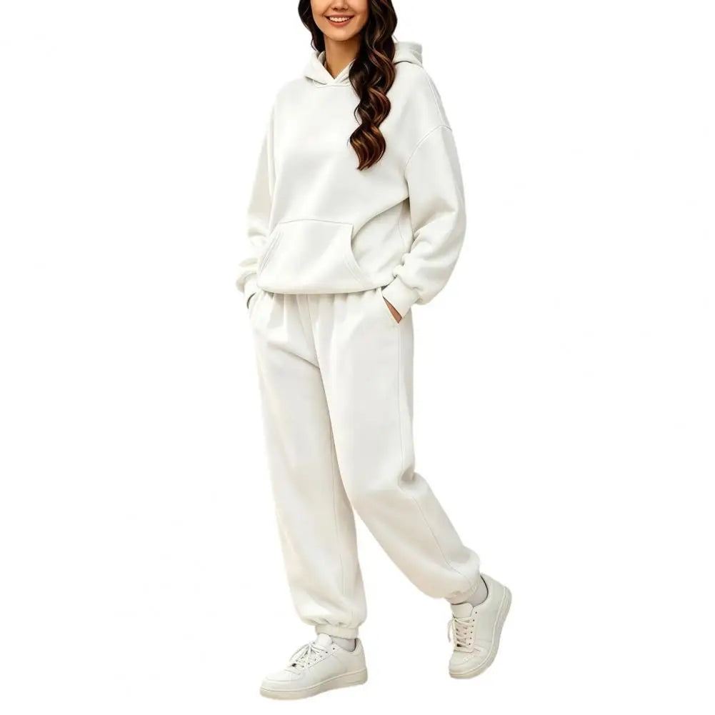 Women's Two Piece Tracksuit Set Long Sleeve Hoodie & High Waisted Joggers Sweatpants Sportswear Matching Outfit for Spring