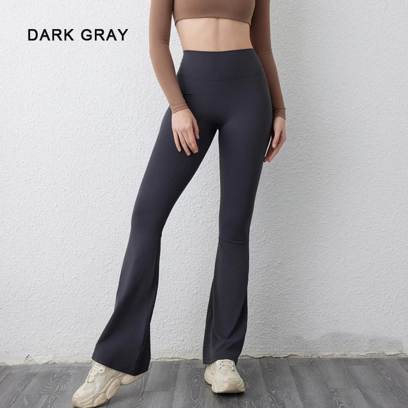 DIAS FIT JOY Peach flared pants for women's yoga high waisted and hip lifting tight pants wide leg fitness pants quick drying ATFH
