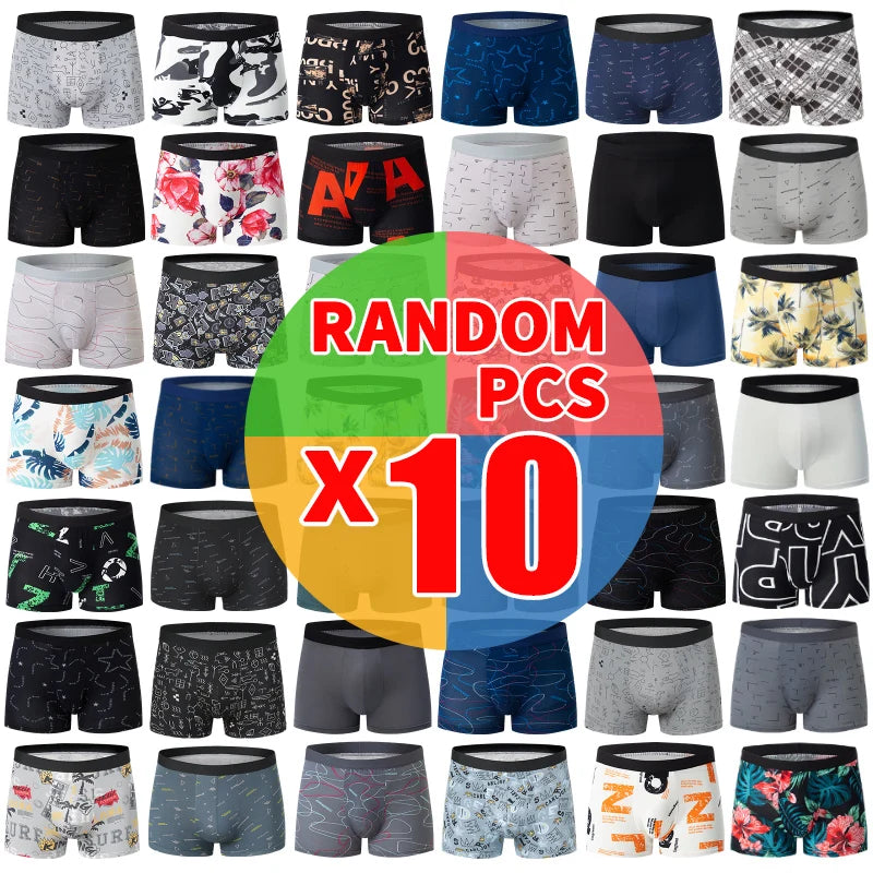 4/10-Men's Underwear Random Set Youth Quick Drying Breathable Sports Comfortable Casual Plus Size Flat Corner Pants Trendy